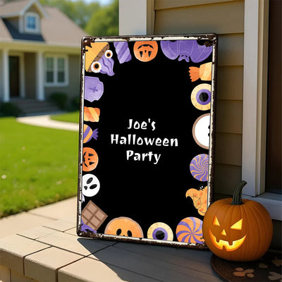 Personalized Halloween Party Wall Decor Metal Sign