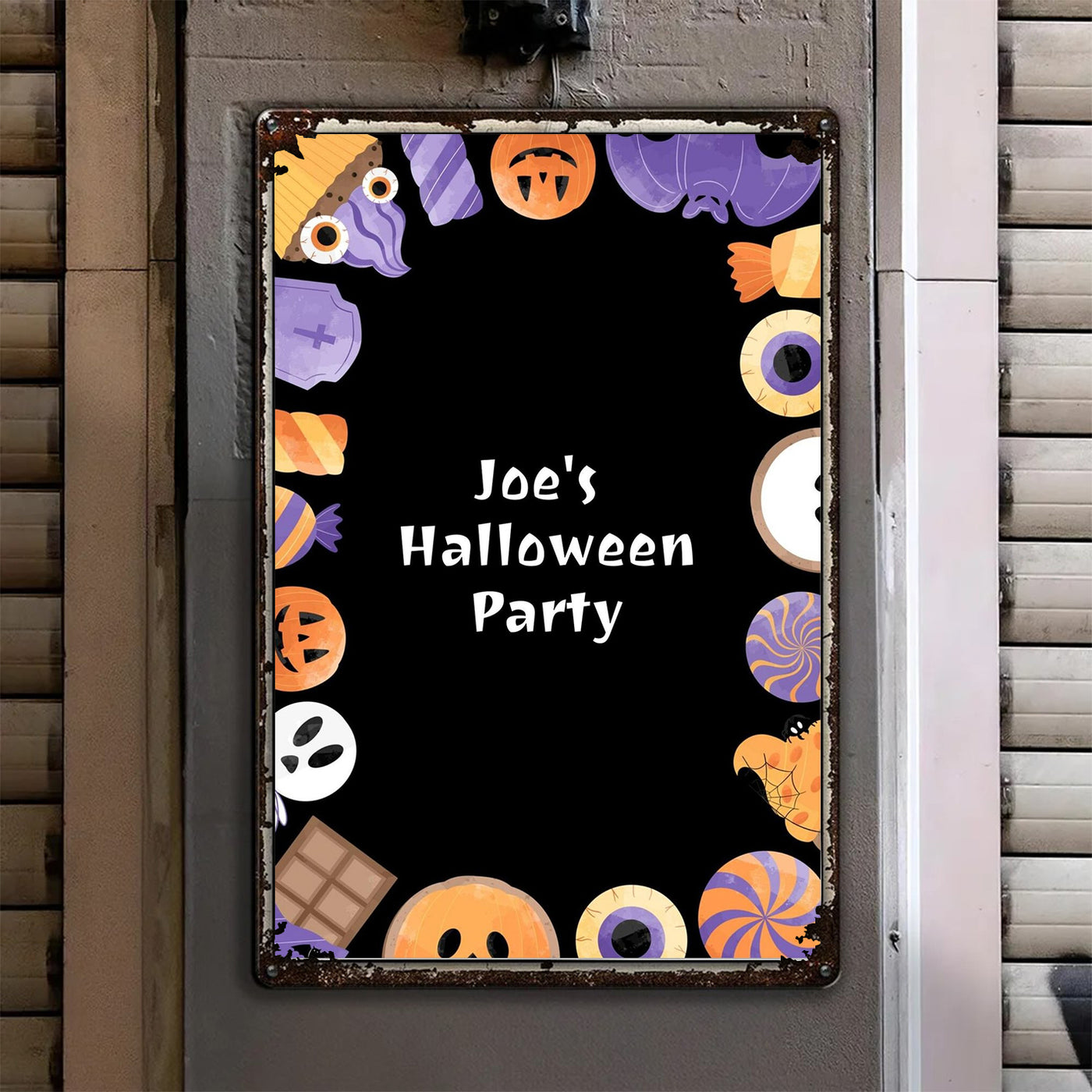 Personalized Halloween Party Wall Decor Metal Sign