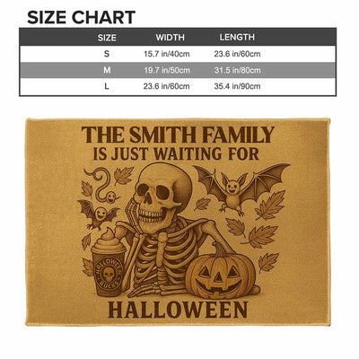 Personalized Halloween Doormat-Family Just Waiting For Halloween