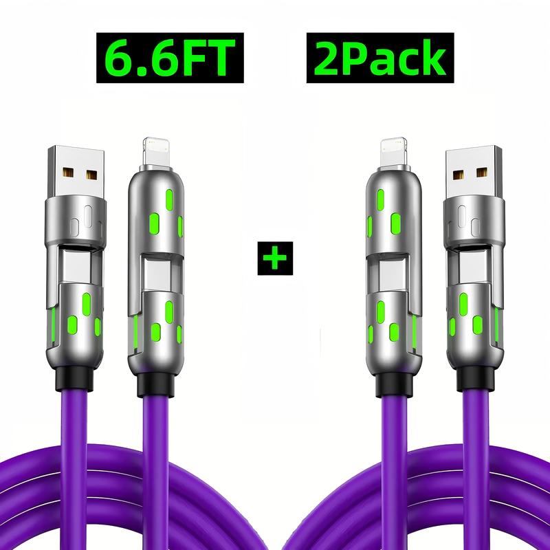 6.6ft 4-in-1 Multi USB Charging Cable with USB