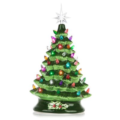 Halloween Legend Ceramic Tree, 9" Handcraft Cordless with Pumpkin Head