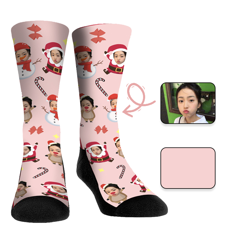 DIY Photo Xmas Face Socks