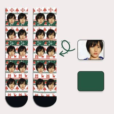 DIY Photo Xmas Face Socks