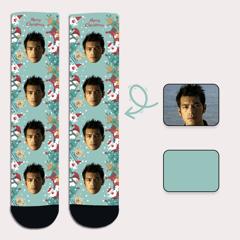 DIY Photo Xmas Face Socks