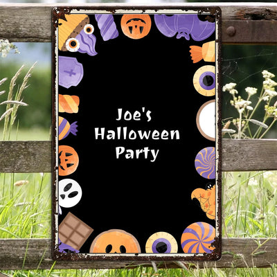 Personalized Halloween Party Wall Decor Metal Sign