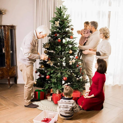 Ivory Knitted Christmas Tree Skirt Mat for Christmas Decorations