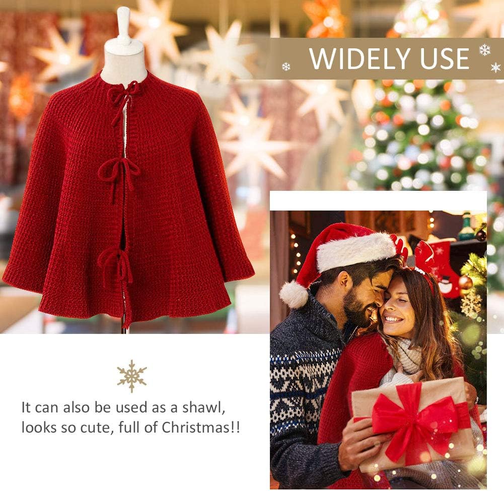 Solid Color Knitting Style Christmas Tree Skirt with Ruffled Edge – 48" / 36"