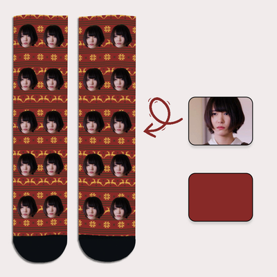 DIY Photo Xmas Face Socks