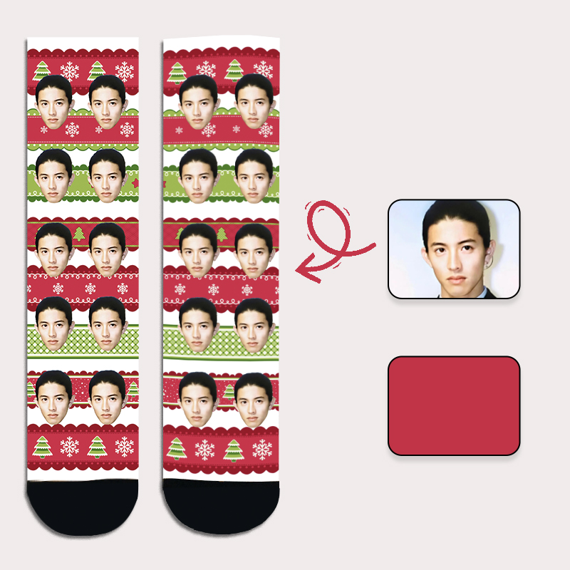 DIY Photo Xmas Face Socks