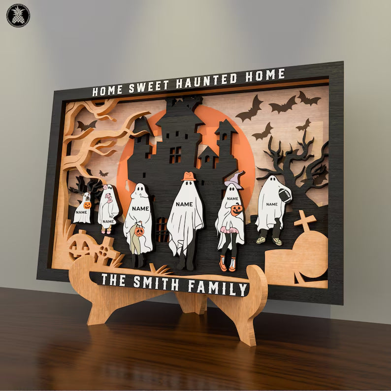 Ghost Family Personalized Halloween 3D decoration- 25*17cm