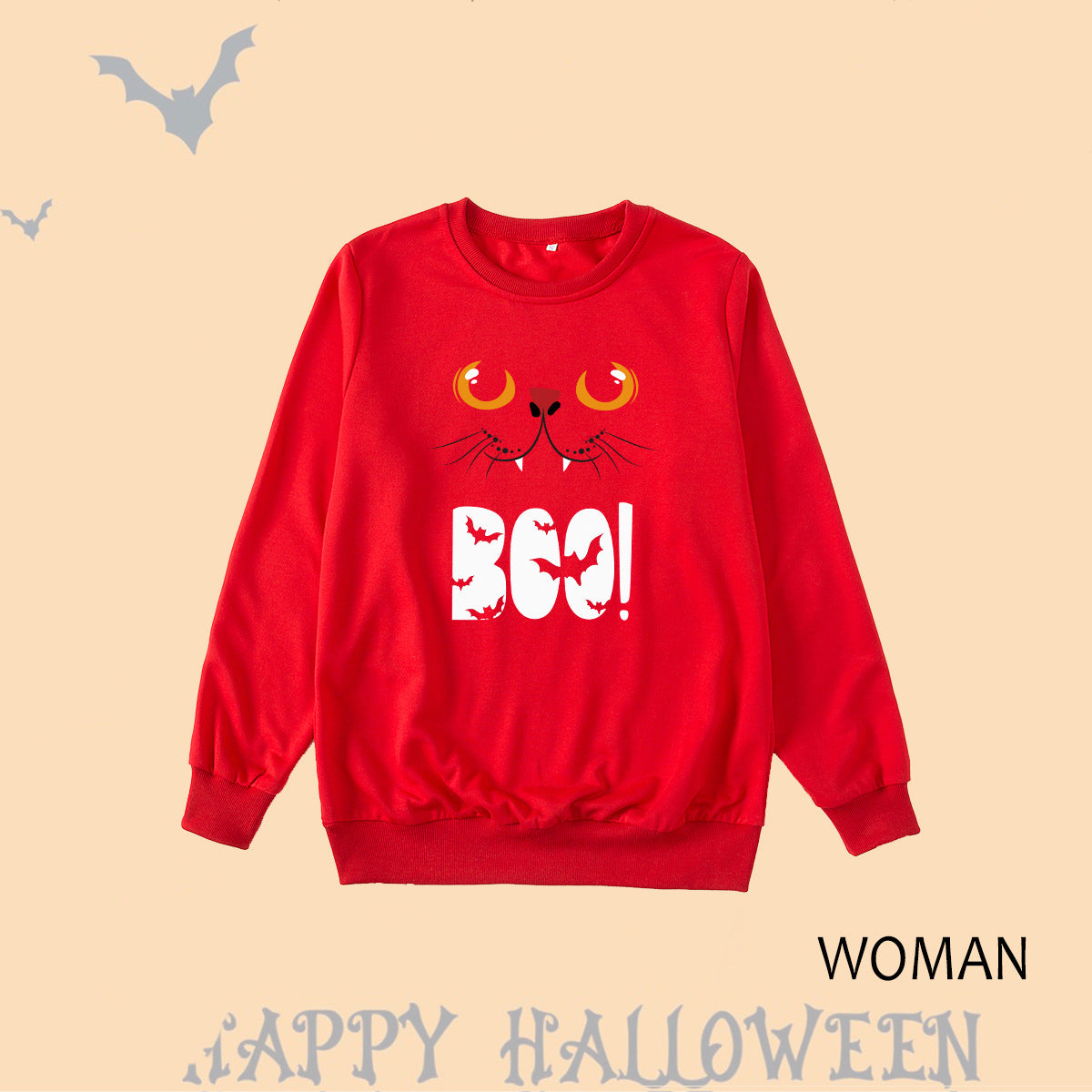 Family Matching Halloween Glow-in-the-Dark Black Cat Sweatshirts