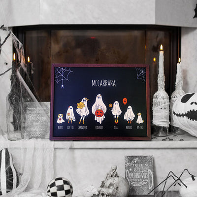 Halloween Boo Family Personalized Standing Wooden Plaque