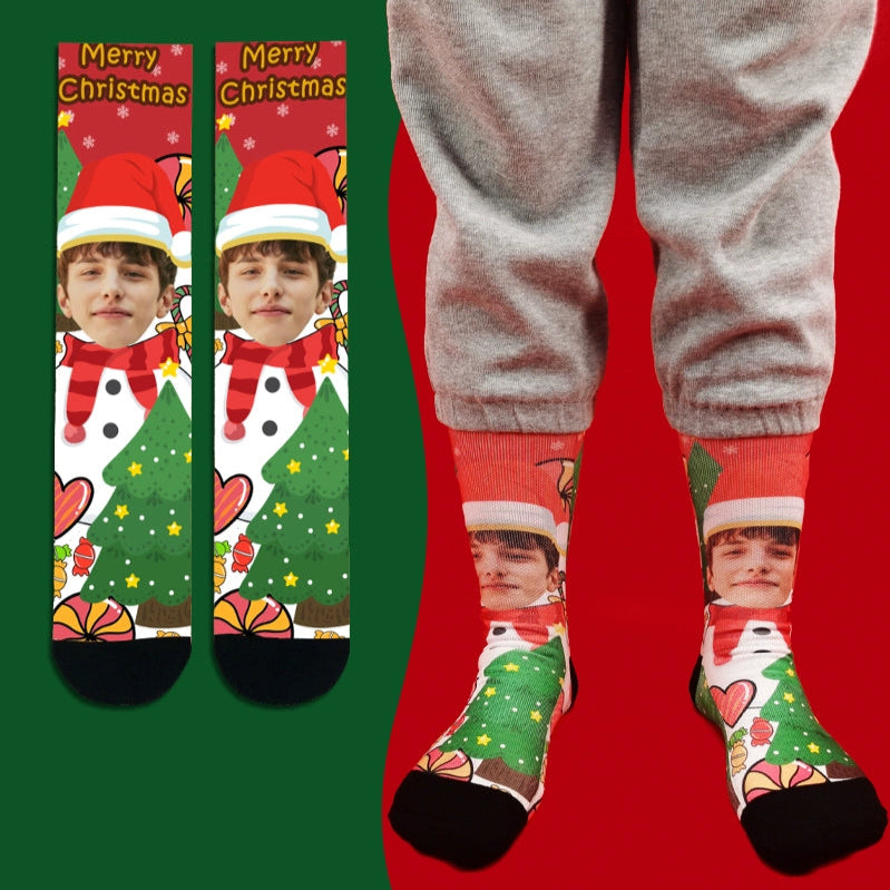 DIY Photo Xmas Face Socks