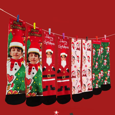 DIY Photo Xmas Face Socks