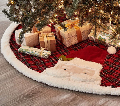 Personalized Handcrafted Christmas Family Embroidered velvet Tree Skirt