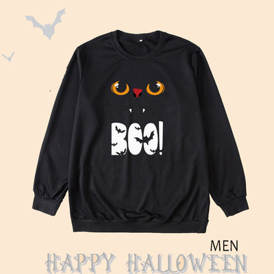 Family Matching Halloween Glow-in-the-Dark Black Cat Sweatshirts