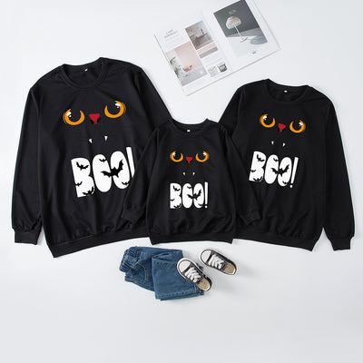Family Matching Halloween Glow-in-the-Dark Black Cat Sweatshirts