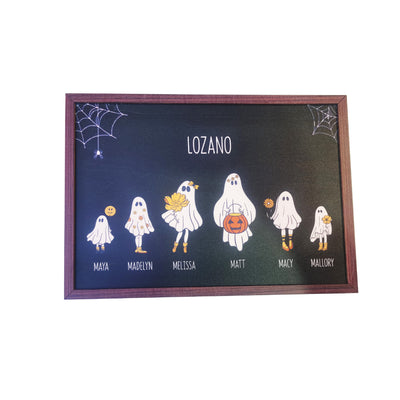 Halloween Boo Family Personalized Standing Wooden Plaque