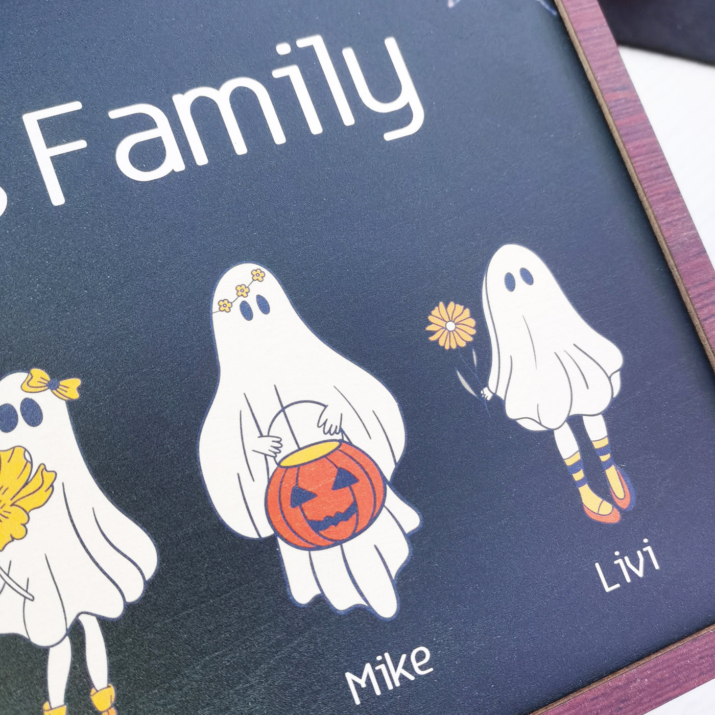 Halloween Boo Family Personalized Standing Wooden Plaque