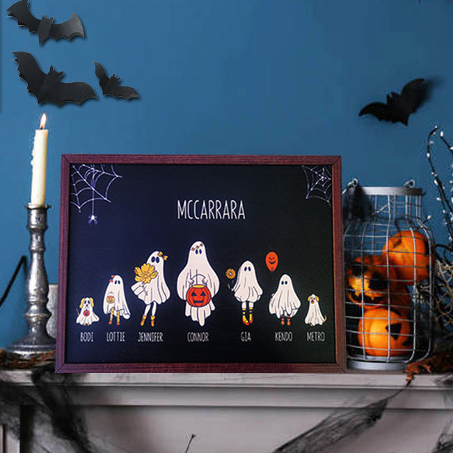 Halloween Boo Family Personalized Standing Wooden Plaque