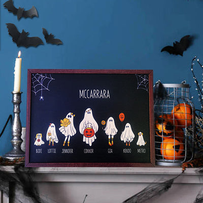 Halloween Boo Family Personalized Standing Wooden Plaque