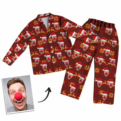Personalized Image Christmas Pajamas for Couple Portrait Prints