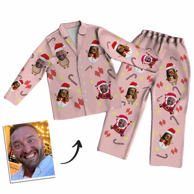 Personalized Image Christmas Pajamas for Couple Portrait Prints