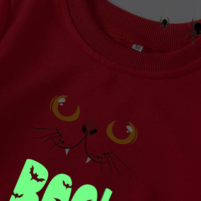 Family Matching Halloween Glow-in-the-Dark Black Cat Sweatshirts