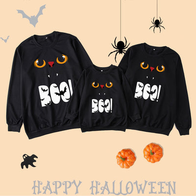 Family Matching Halloween Glow-in-the-Dark Black Cat Sweatshirts