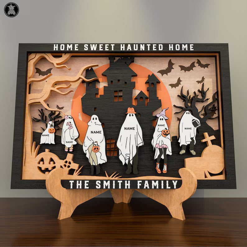 Ghost Family Personalized Halloween 3D decoration- 25*17cm