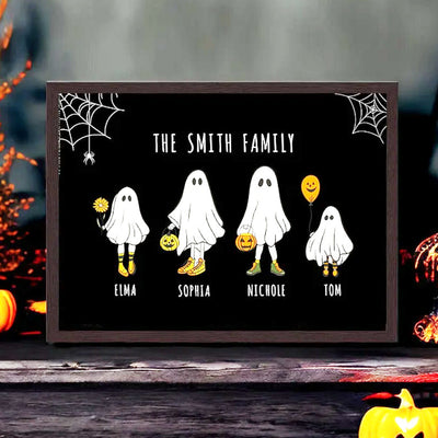 Halloween Boo Family Personalized Standing Wooden Plaque