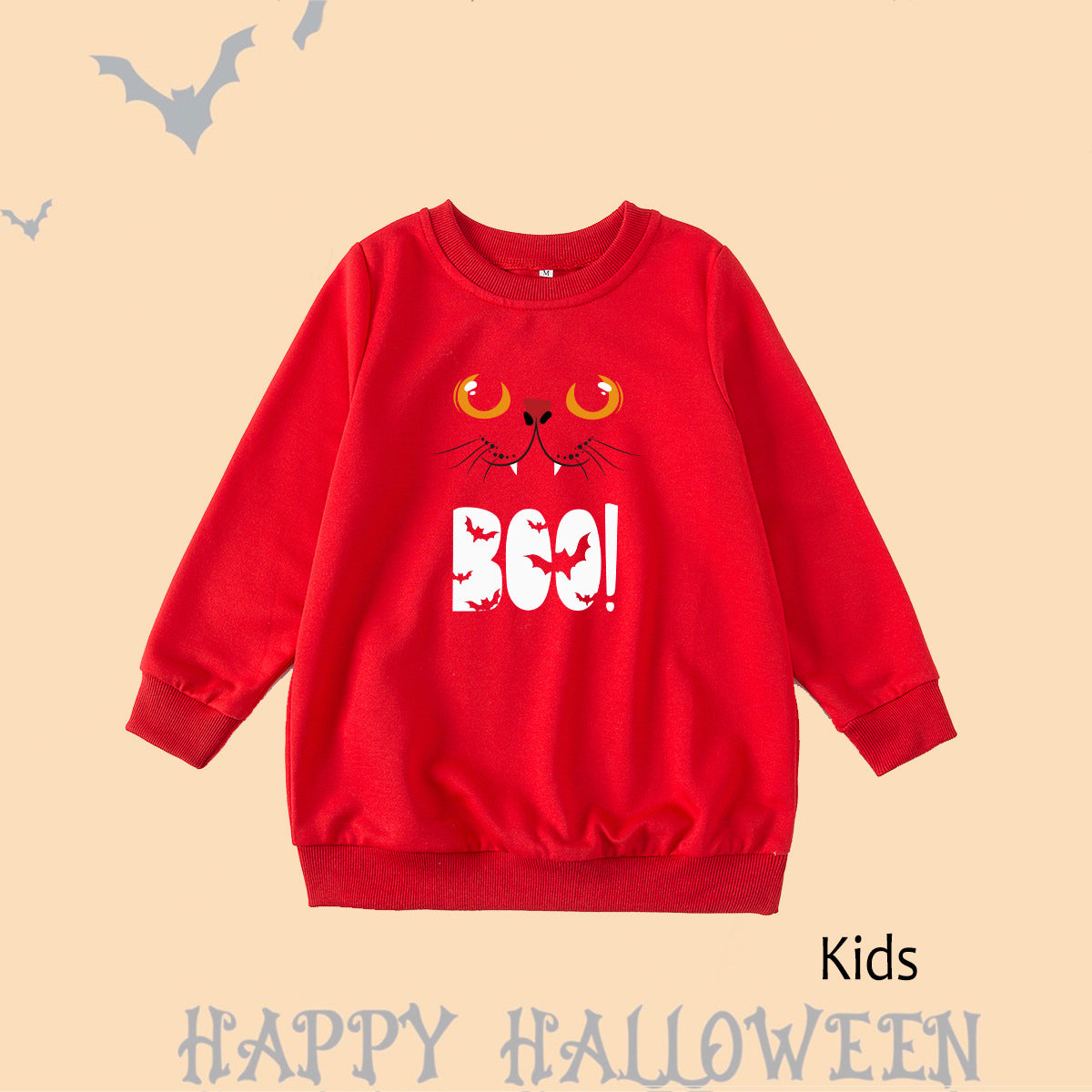 Family Matching Halloween Glow-in-the-Dark Black Cat Sweatshirts