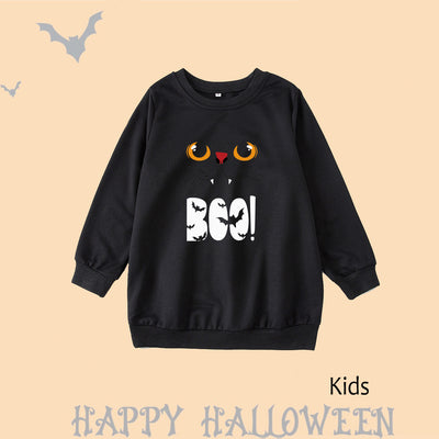 Family Matching Halloween Glow-in-the-Dark Black Cat Sweatshirts