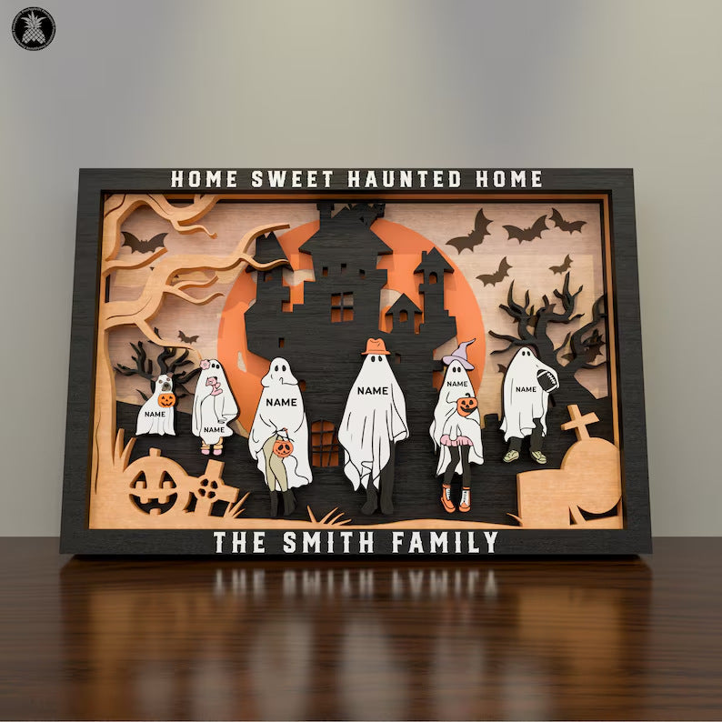 Ghost Family Personalized Halloween 3D decoration- 25*17cm