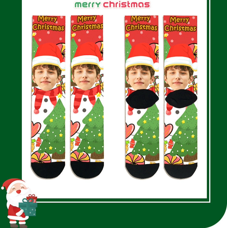 DIY Photo Xmas Face Socks