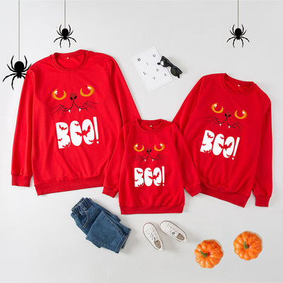 Family Matching Halloween Glow-in-the-Dark Black Cat Sweatshirts