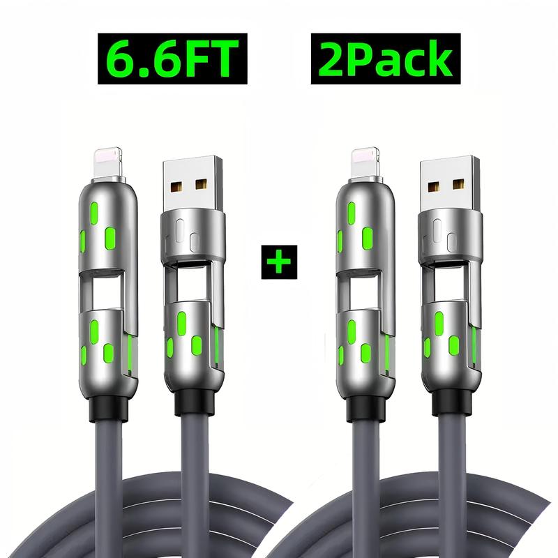 6.6ft 4-in-1 Multi USB Charging Cable with USB