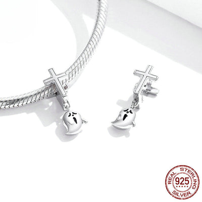 Halloween Dancing with Skeleton Pumpkin Sterling Silver Charms