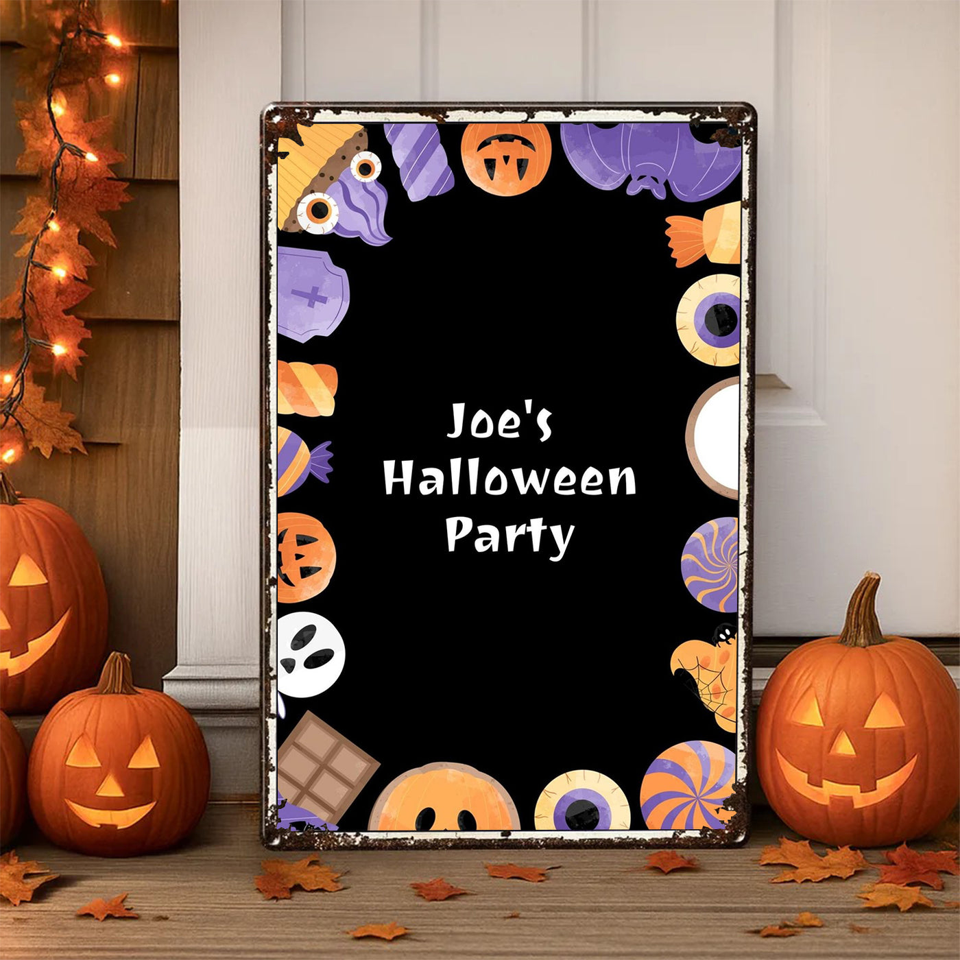 Personalized Halloween Party Wall Decor Metal Sign