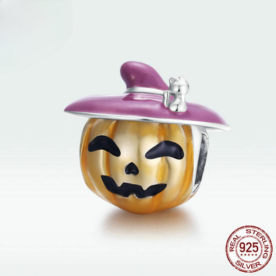 Halloween Dancing with Skeleton Pumpkin Sterling Silver Charms