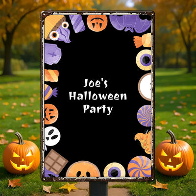 Personalized Halloween Party Wall Decor Metal Sign