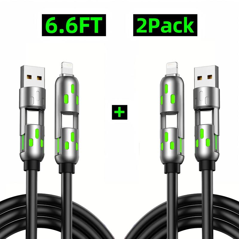 6.6ft 4-in-1 Multi USB Charging Cable with USB